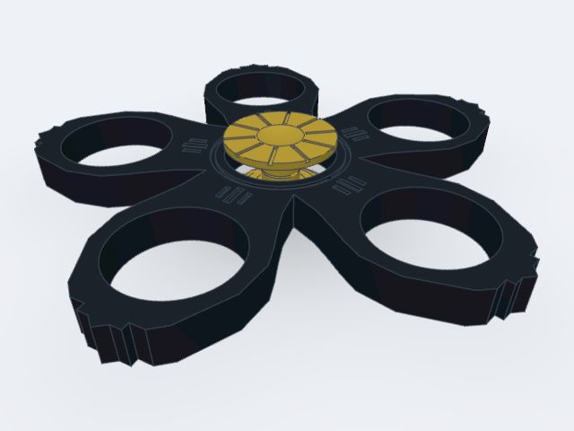 Art deco five sided fidget spinner
