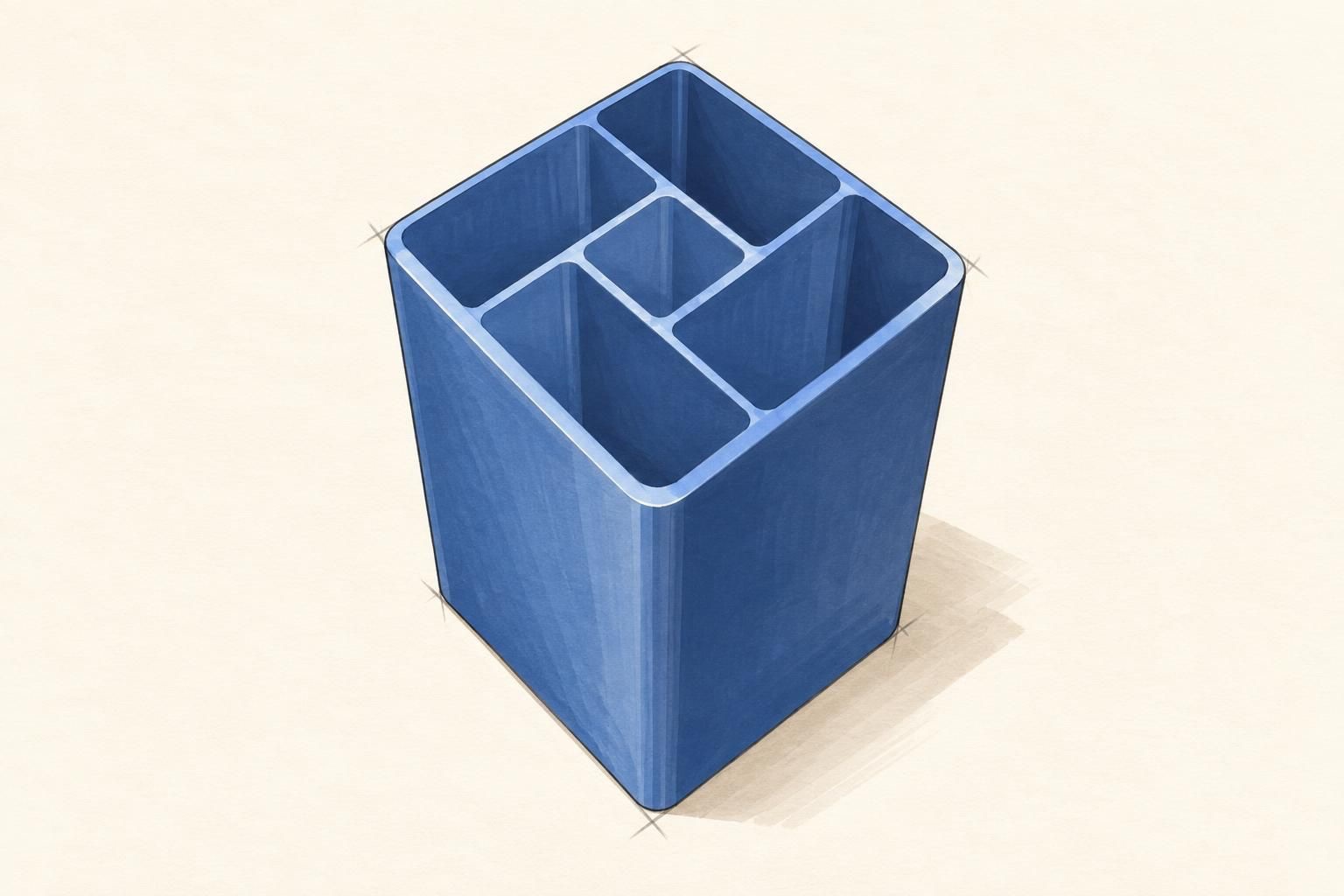 Configurable Diagonal Grid Pen Holder