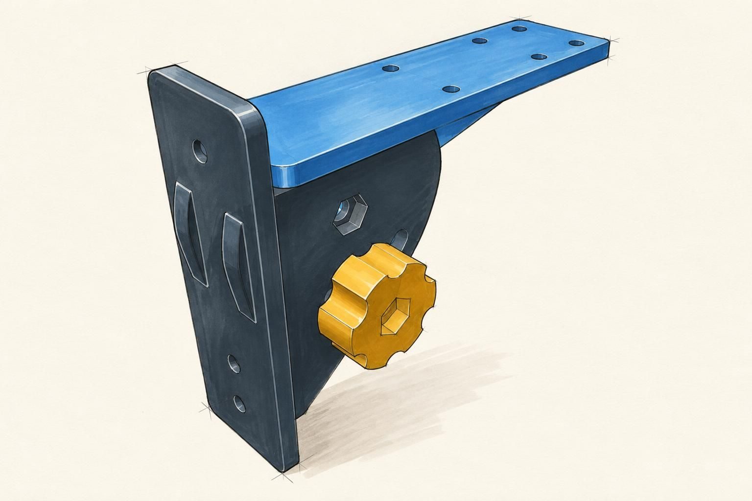 Adjustable angle wall shelf mount