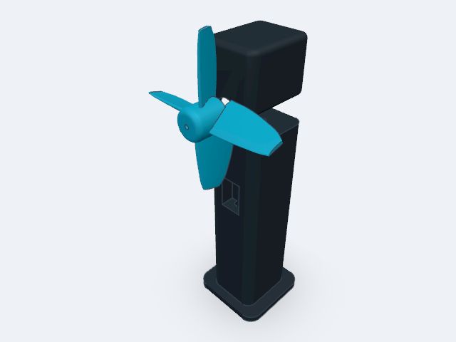 Toy Motor Fan & AAA Battery Stand