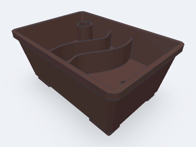 Self-watering bonsai planter with dry creek bed
