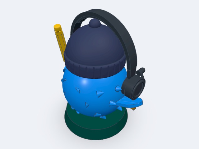 Doodle - Blue Robotic Pufferfish