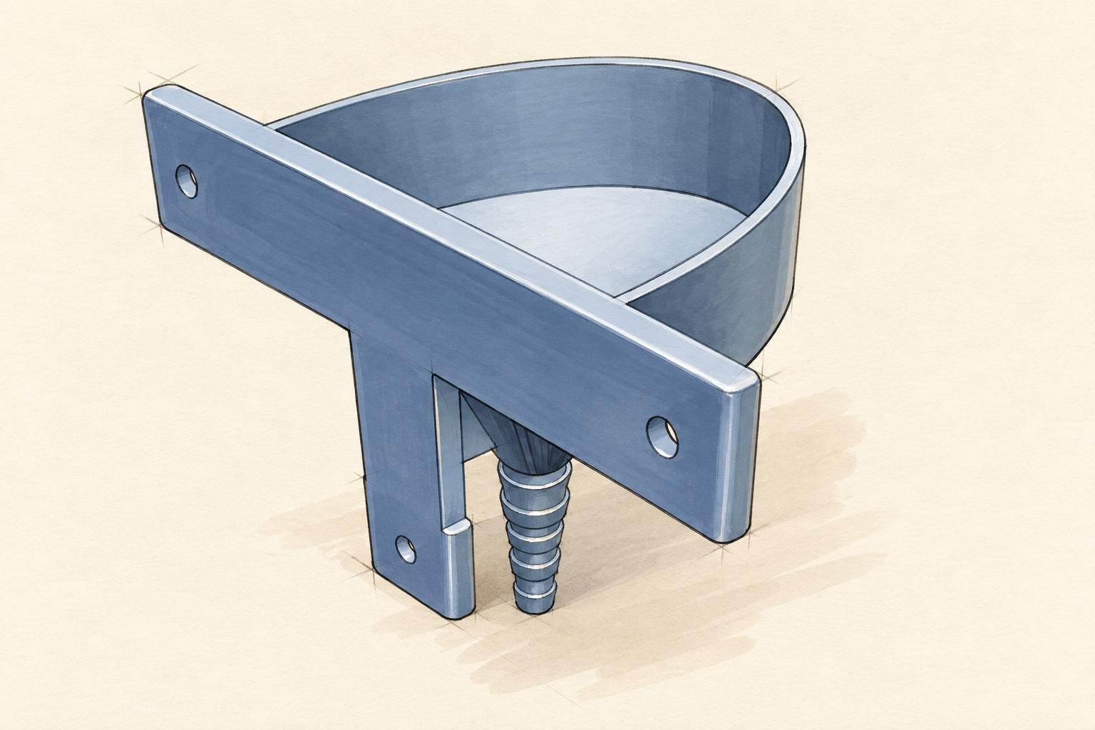 Wall-Mount Funnel with Stepped Barb