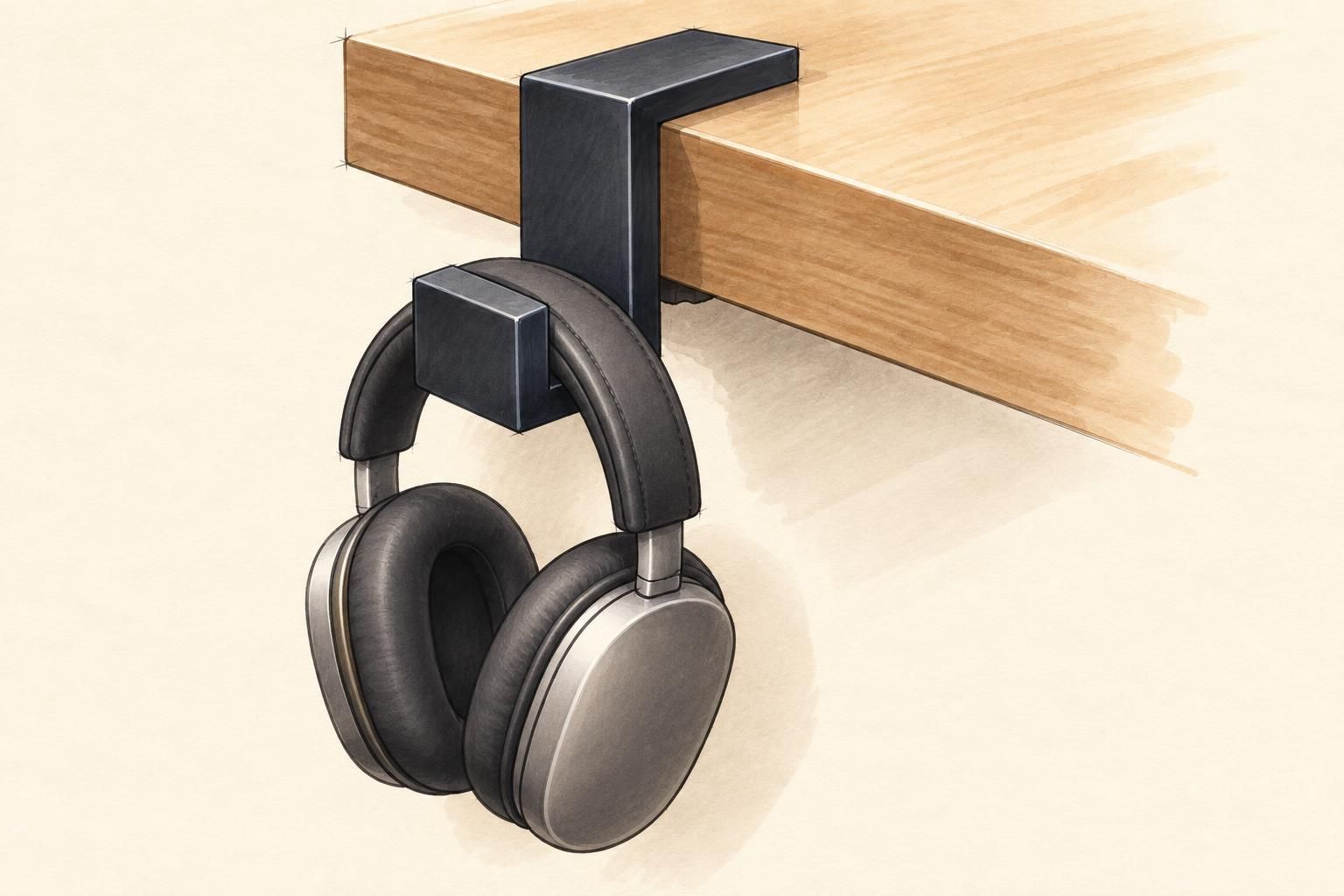 Desk shelf hook