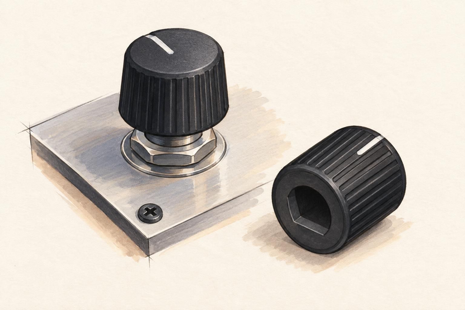 D-shaft control knob