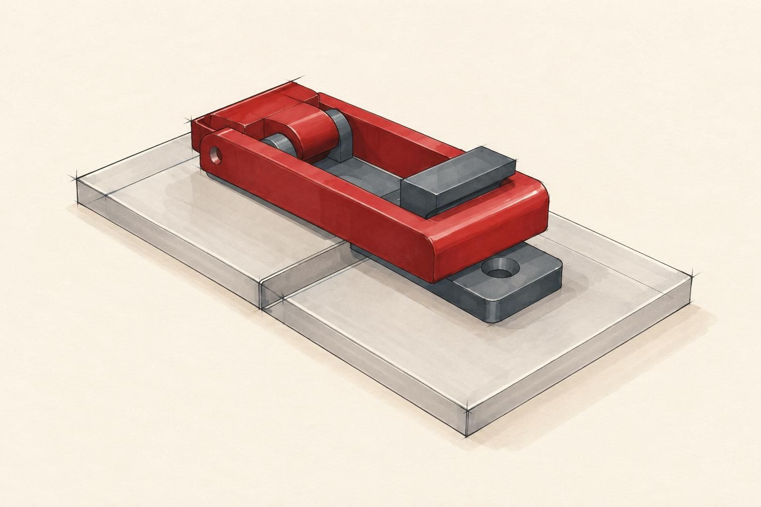 Over-center toggle latch