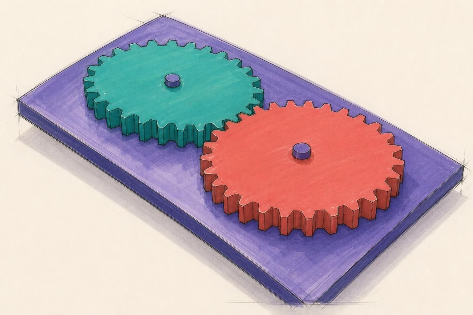 Matched Elliptical Spur Gear Set