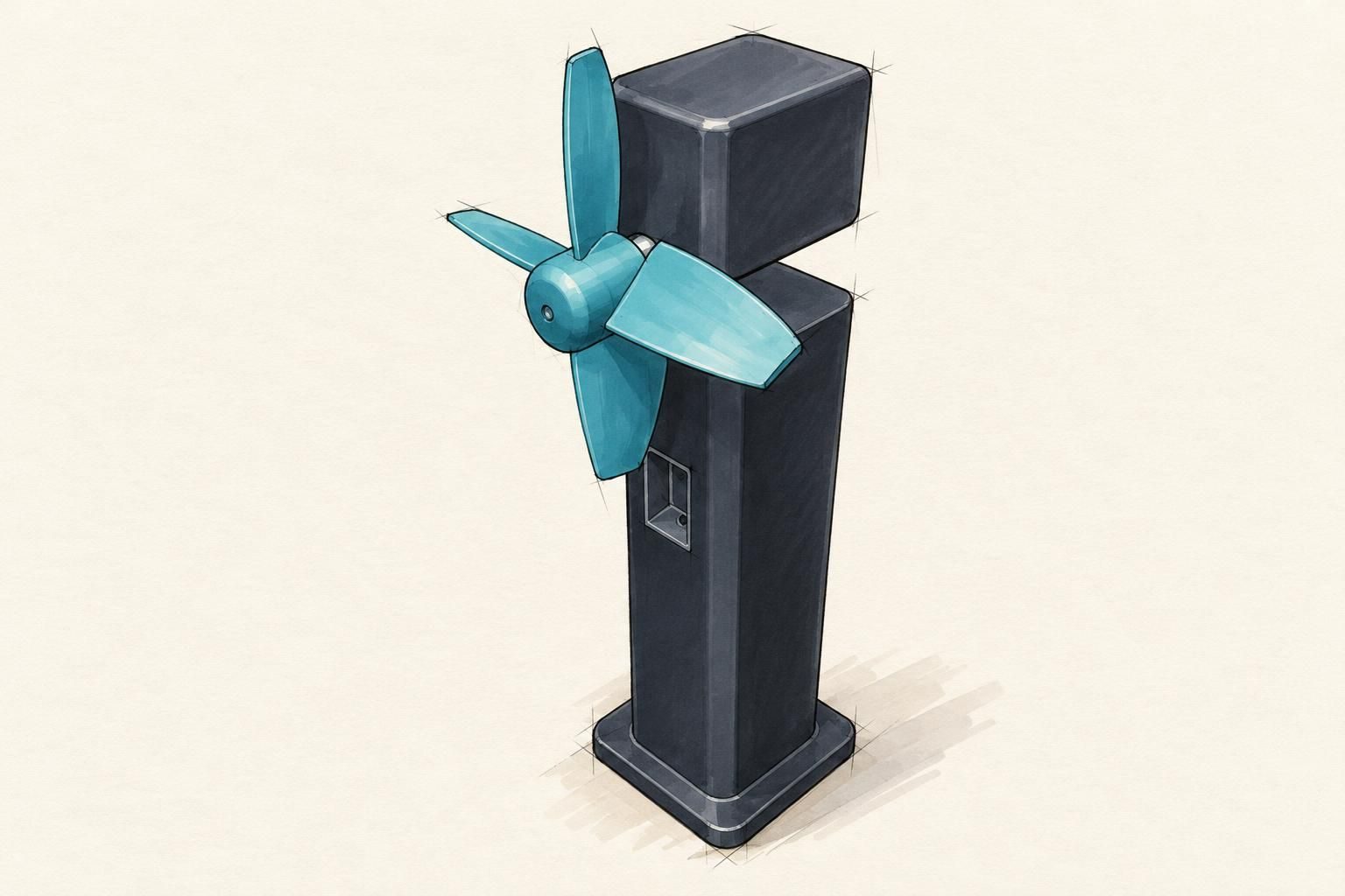 Toy Motor Fan & AAA Battery Stand